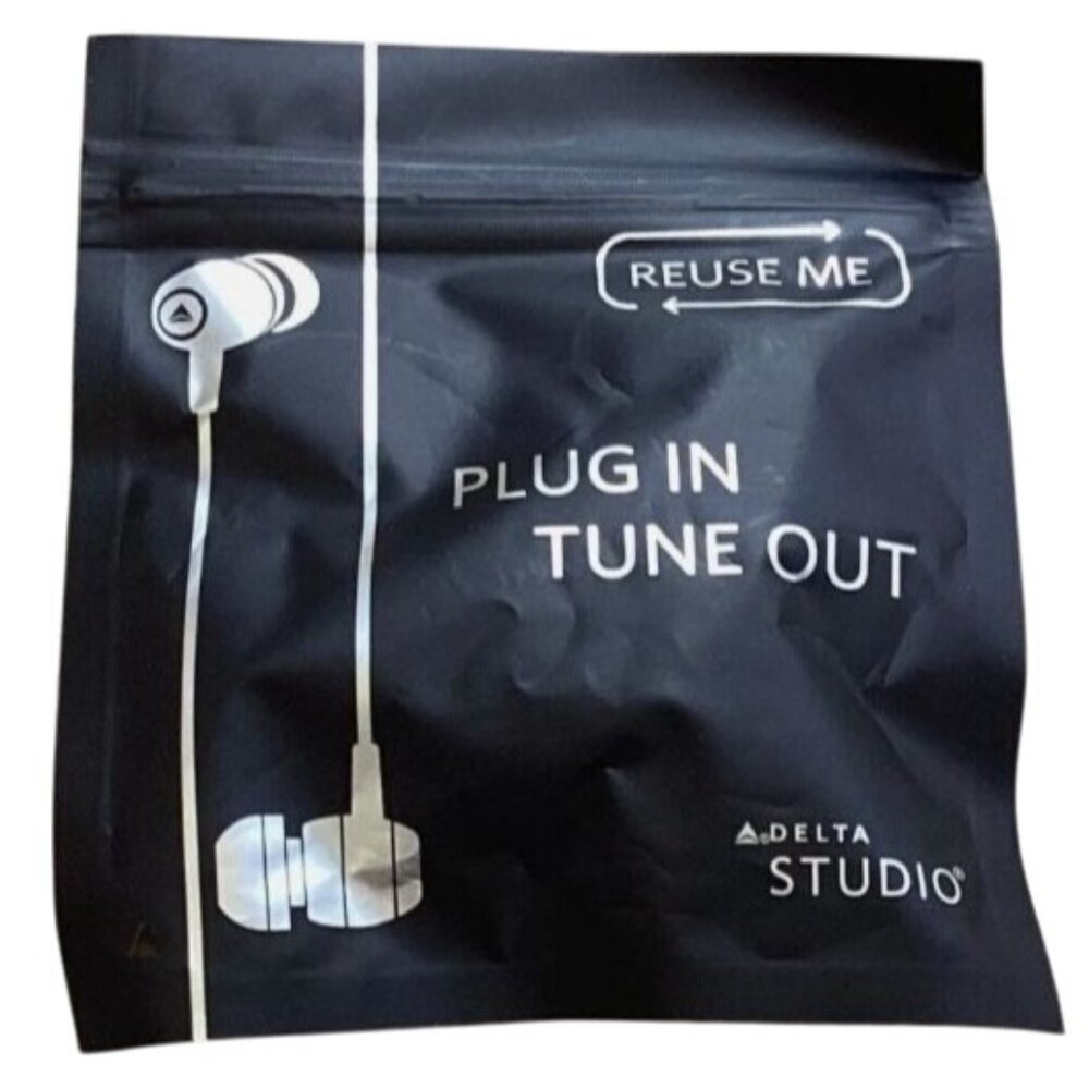 Delta Studio Plug In Tune Out Wired Earbuds Travel Headphones Unopened